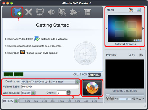Burn MPEG, DivX, AVI to DVD Mac