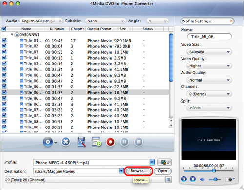 Convert DVD to iPhone video