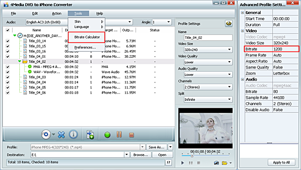 DVD to iPhone MP4 converter