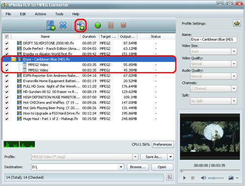 FLV to MPEG Converting