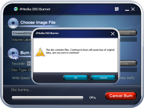 Burn ISO image to DVD