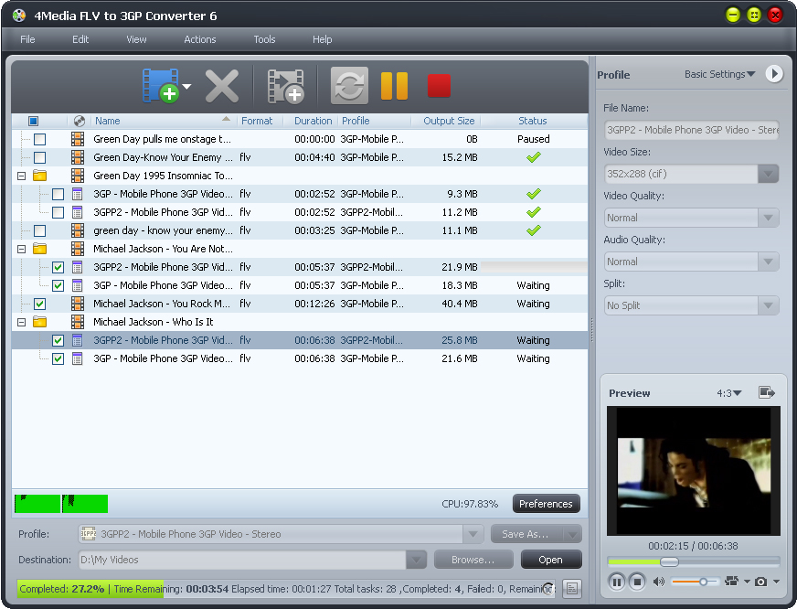 4Media FLV to 3GP Converter