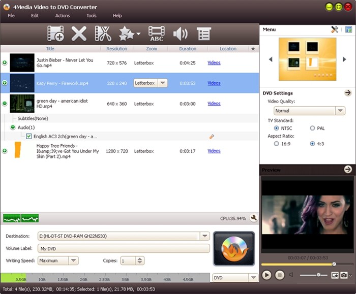 4Media Video to DVD Converter