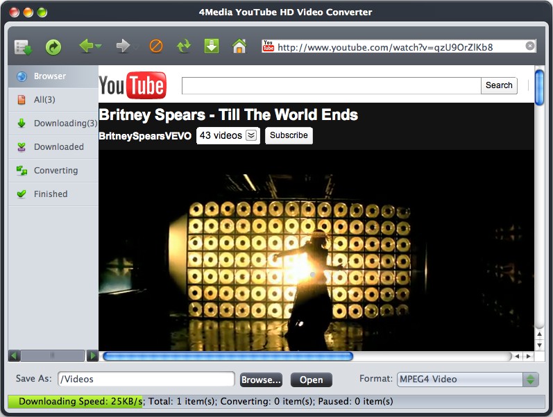 4Media YouTube HD Video Converter for mac 